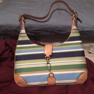 Small coach purse multi stripes